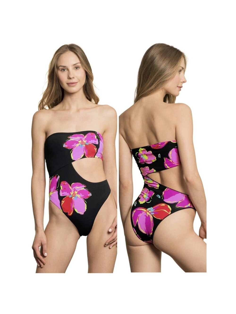 Maaji Bite Shark Reversible One Piece in Multicolor Bold Floral Swimsuit M